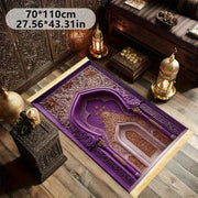Tapis de prière velours violet or antidérapant Mes Tapis De Prière