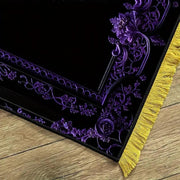 Tapis de prière velours noir et violet luxe Mes Tapis De Prière