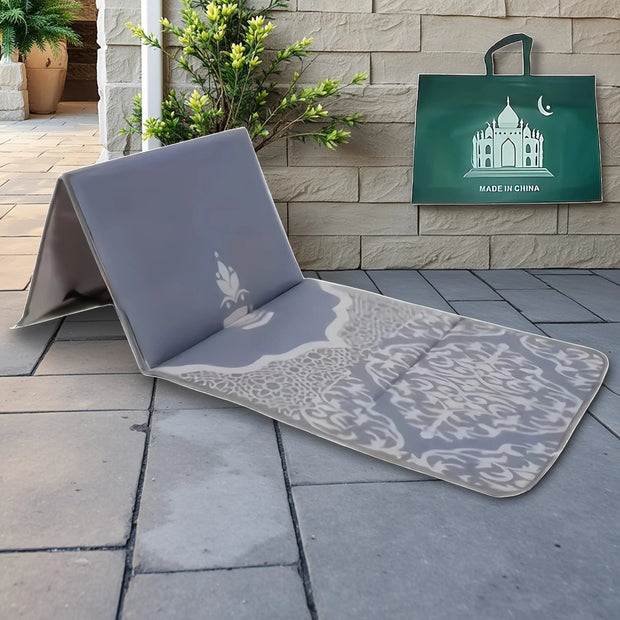 Tapis de prière pliable rouge avec dossier luxe Mes Tapis De Prière