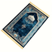 Tapis de prière bleu royal polyester lavable Mes Tapis De Prière