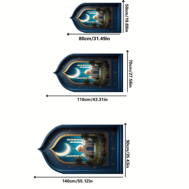 Tapis de prière luxe motif lune lavable Mes Tapis De Prière