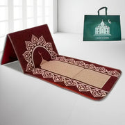 Tapis de prière avec dossier rouge pliable luxe voyage Mes Tapis De Prière