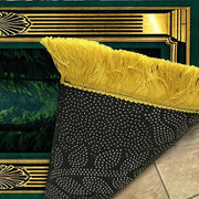 Tapis de prière velours vert or antidérapant luxe Mes Tapis De Prière