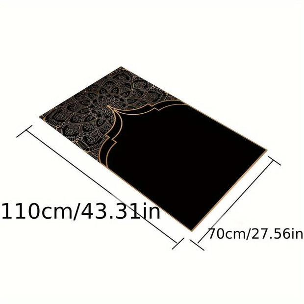 Tapis de prière noir doré personnalisable luxe Mes Tapis De Prière