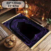 Tapis de prière velours noir et violet luxe Mes Tapis De Prière