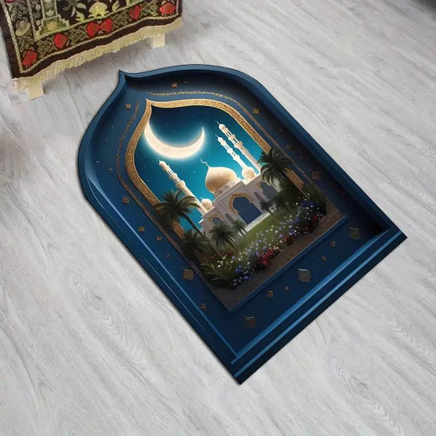 Tapis de prière luxe motif lune lavable Mes Tapis De Prière