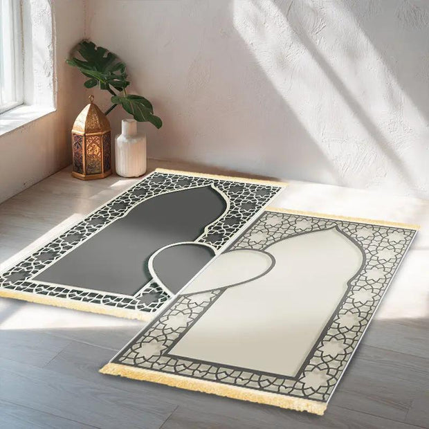 Tapis de prière luxe motif cœur antidérapant Mes Tapis De Prière