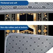 Tapis de prière motif Kaaba lignes dorées Mes Tapis De Prière