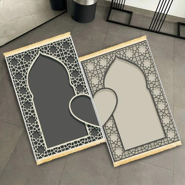 Tapis de prière luxe motif cœur antidérapant Mes Tapis De Prière