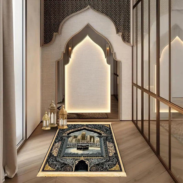 Tapis de prière épais antidérapant polyester luxe Mes Tapis De Prière