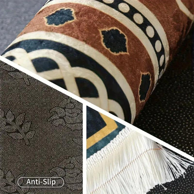 Tapis de prière doré en polyester lavable Mes Tapis De Prière