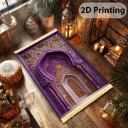 Tapis de prière velours violet or antidérapant Mes Tapis De Prière
