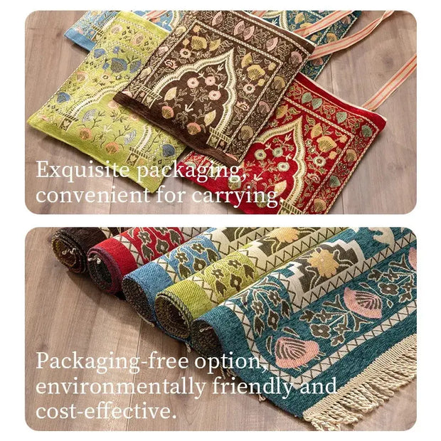 Tapis de prière rouge lavable en feutre pour méditation - Mes Tapis De Prière