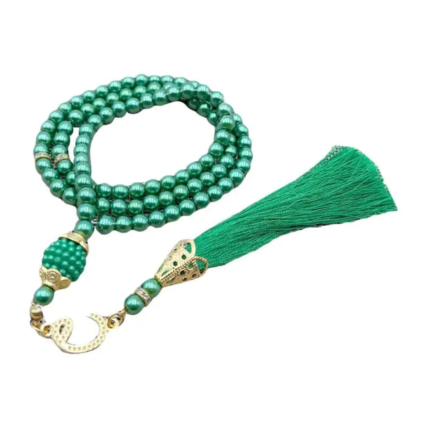 Bracelet chapelet perles vertes musulman 99 perles Mes Tapis De Prière