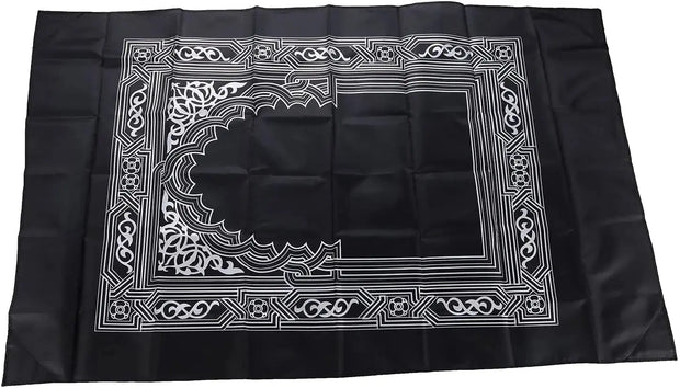 Tapis de prière vert clair avec boussole et pochette pratique - Mes Tapis De Prière