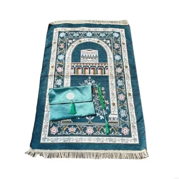 Tapis de prière islamique doux et sécurisant avec perles - Mes Tapis De Prière