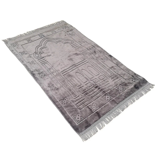 Tapis de prière confortable design gris mix élégant - Mes Tapis De Prière