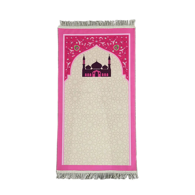 Tapis de prière rose pour enfants, cadeau hajji idéal - Mes Tapis De Prière
