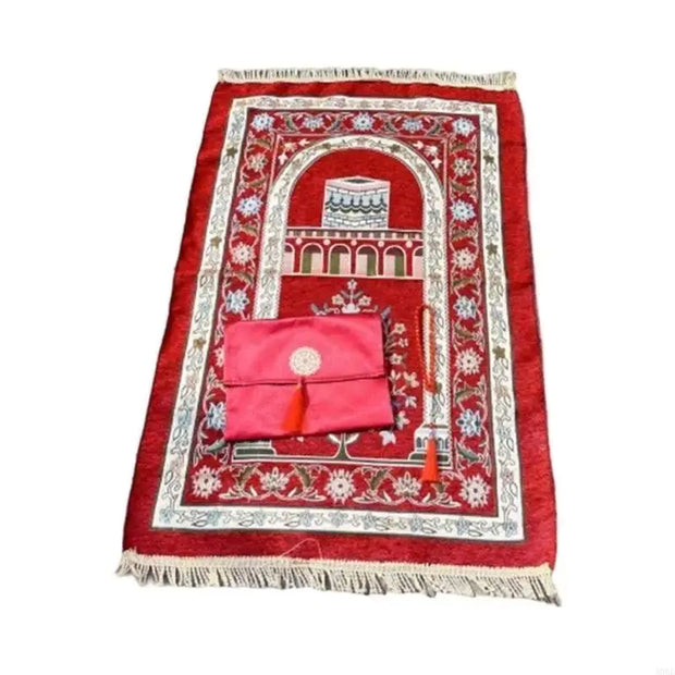 Tapis de prière islamique confortable avec perles antidérapant - Mes Tapis De Prière