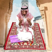 Tapis de prière islamique doux avec perles antidérapant - Mes Tapis De Prière