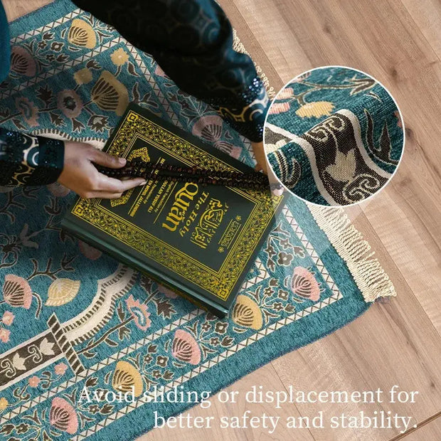 Tapis de prière rouge lavable en feutre pour méditation - Mes Tapis De Prière