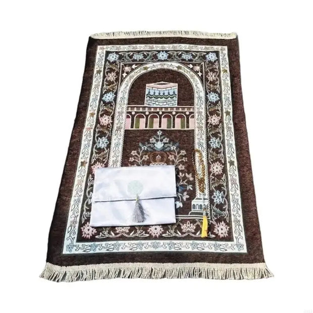 Tapis de prière islamique doux et adhérent avec perles - Mes Tapis De Prière
