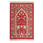 Tapis de prière rouge lavable en feutre pour méditation - Mes Tapis De Prière