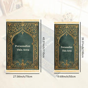 Tapis de prière velours vert et or personnalisé Mes Tapis De Prière