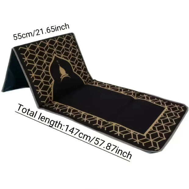 Tapis de prière avec dossier rouge pliable luxe voyage Mes Tapis De Prière