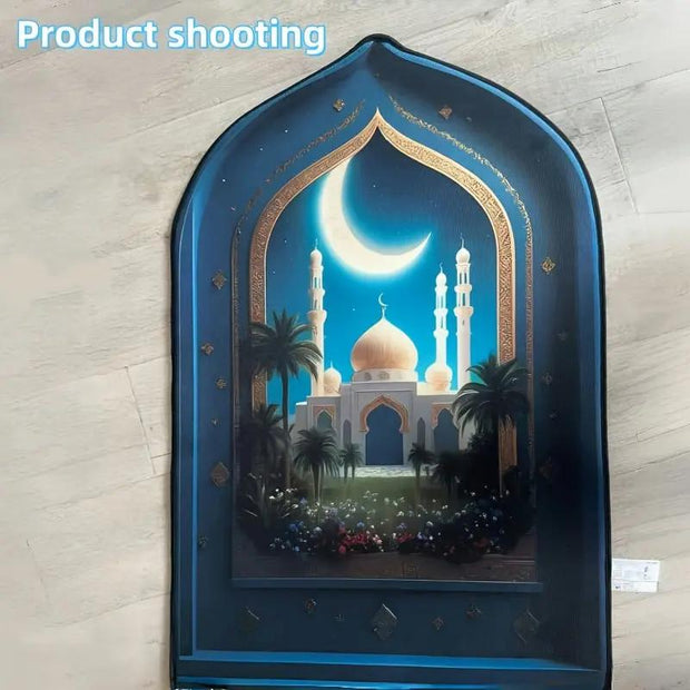 Tapis de prière luxe motif lune lavable Mes Tapis De Prière