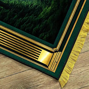Tapis de prière velours vert or antidérapant luxe Mes Tapis De Prière