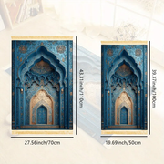 Tapis de prière bleu doré antidérapant luxe Mes Tapis De Prière