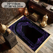 Tapis de prière velours noir et violet luxe Mes Tapis De Prière
