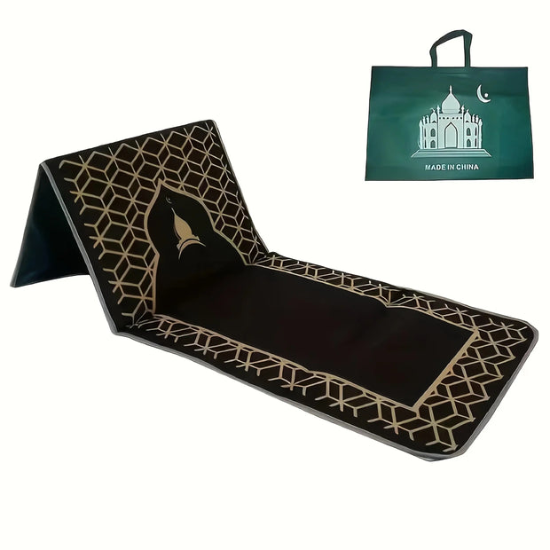 Tapis de prière avec dossier rouge pliable luxe voyage Mes Tapis De Prière
